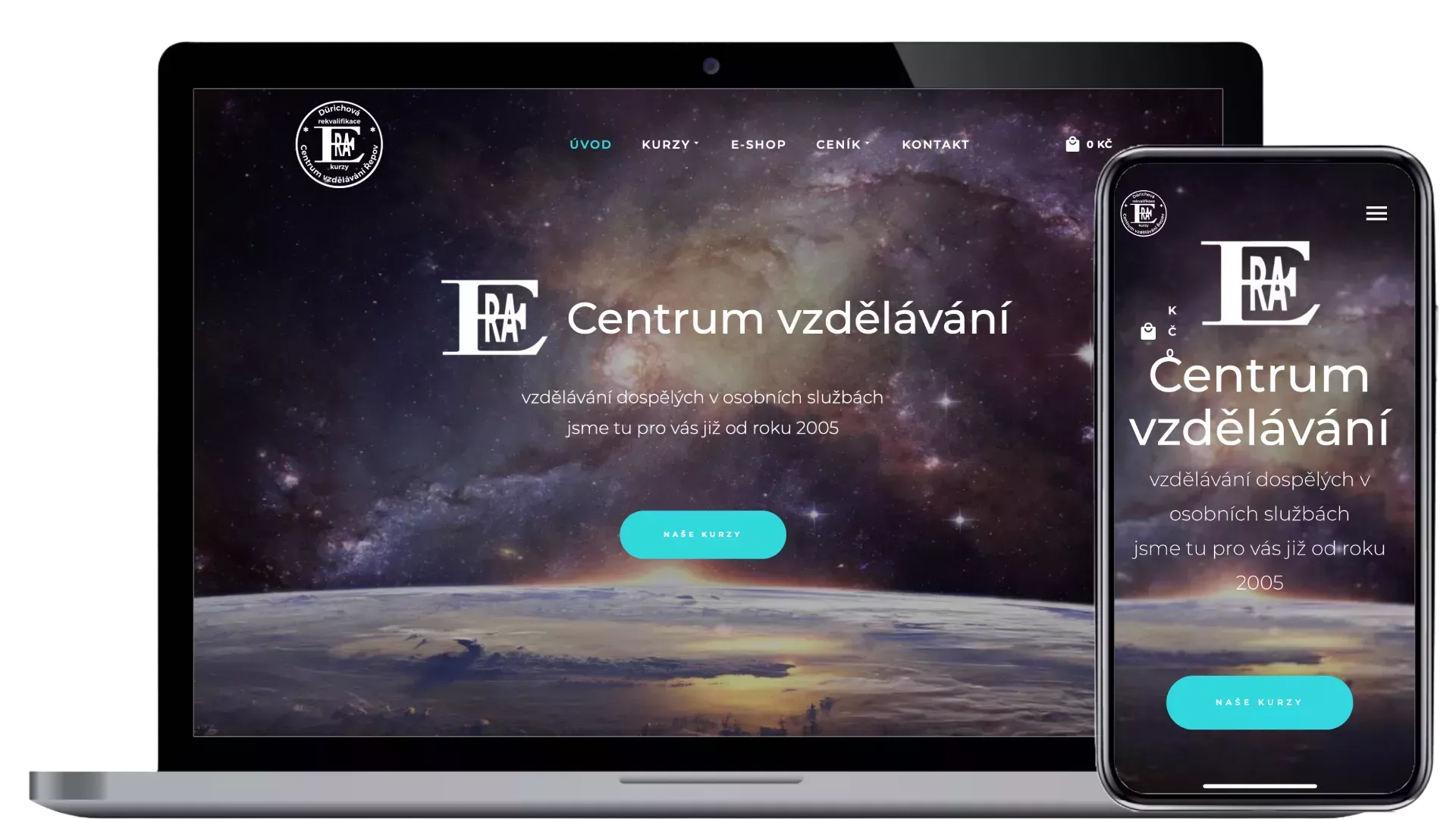 Tvorba webových stránek pro ERA kurzy – rekvalifikační centrum, kurzy osobních služeb
