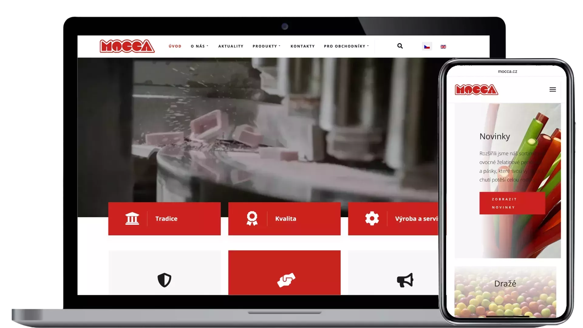 Tvorba vícejazyčného webu s e-shopem pro Mocca Liberec – výrobce cukrovinek, produktový katalog