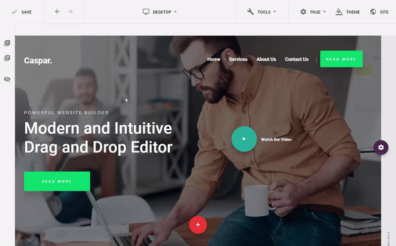 Drag and drop editor pro tvorbu webových stránek